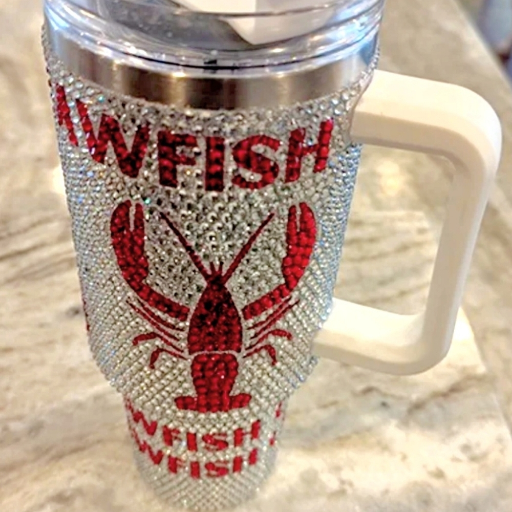 New 40 oz Large Cajun Crawfish Thermos Mug - Picture 3 of 4